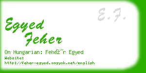 egyed feher business card